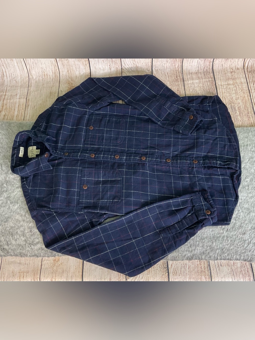 J. Crew Plaid Slim-fit Flannel Button-Up Top Size S